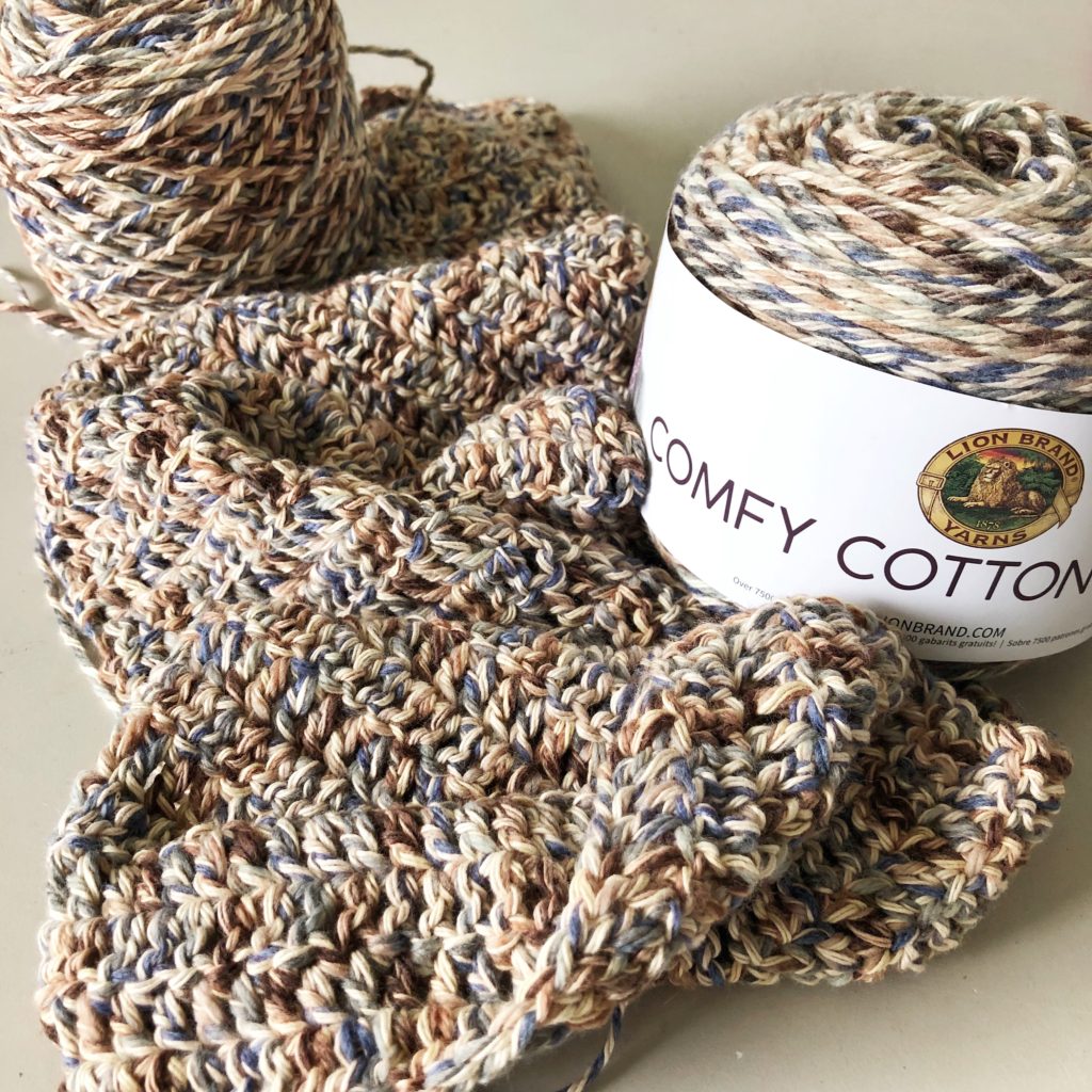  (1 Skein) Lion Brand Yarn Comfy Cotton Blend Yarn, Driftwood