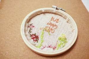 back of an embroidery hoop