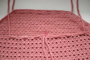Finishing a summer crochet top with an icord