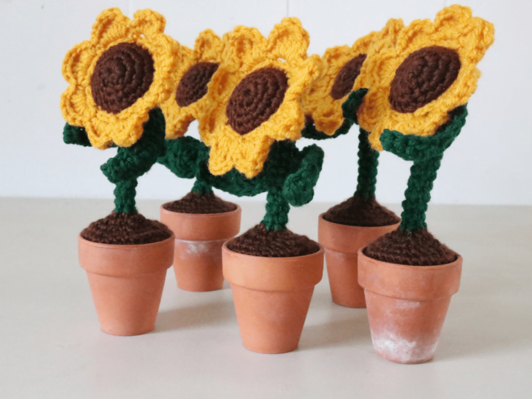 How to Make a Crochet Sunflower in a Pot