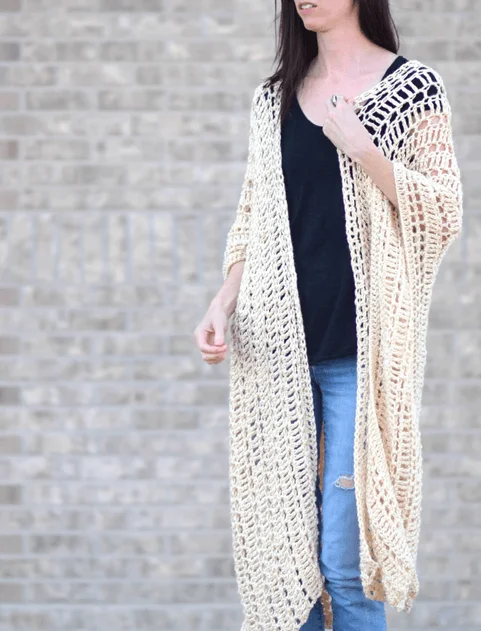 long crochet beach coverup