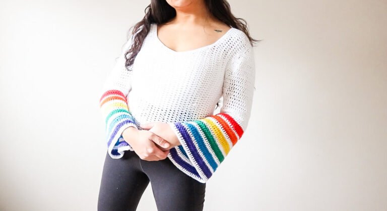How to Make a Crochet Pullover with Rainbow Stripes