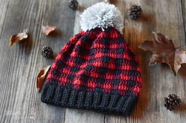 crochet plaid santa hat
