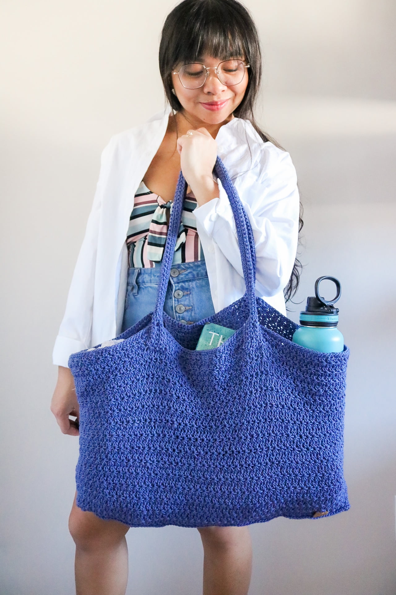 Beginner Friendly, Easy Crochet Tote Bag, How to Crochet, Big Shopping Bag,  Step by Step 
