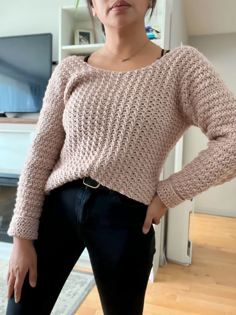 Textured crochet sweater
